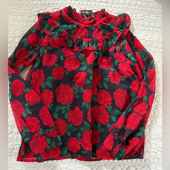 Janie and Jack Red Rose Chiffon Top - Picture 3 of 3